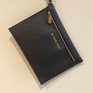 Michael Kors Black Textured Wristlet